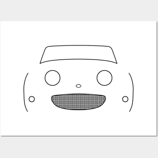 Austin Healey "frogeye" Sprite classic car outline graphic (black) Posters and Art